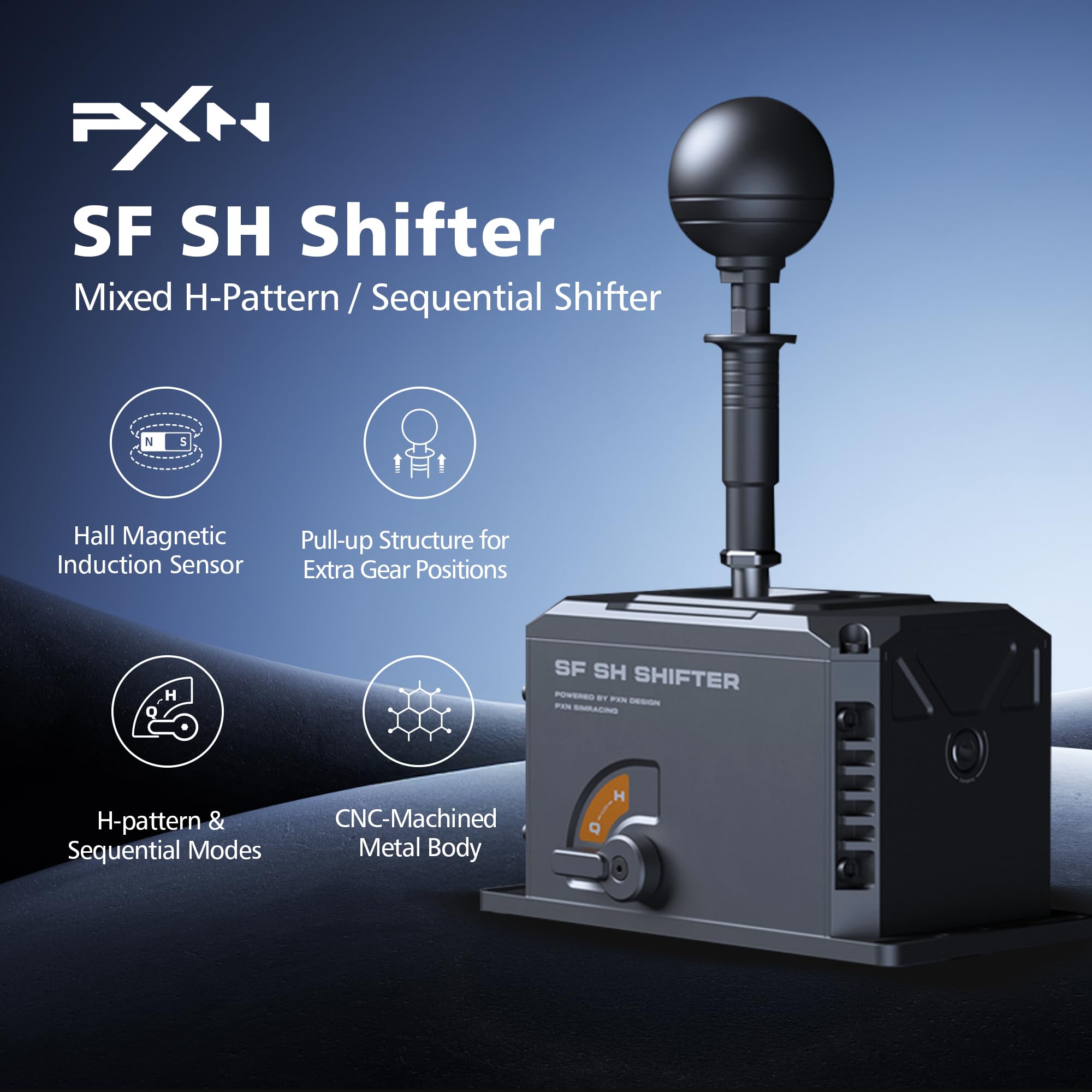 PXN SF SH Sim Racing Shifter, H-Pattern & Sequential Dual Mode